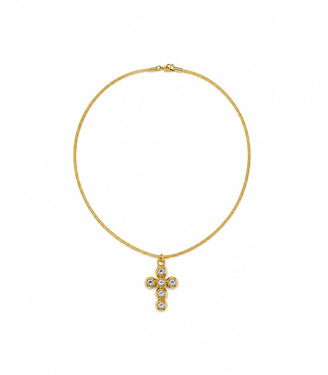 Colar Diamond Cross Dourado
