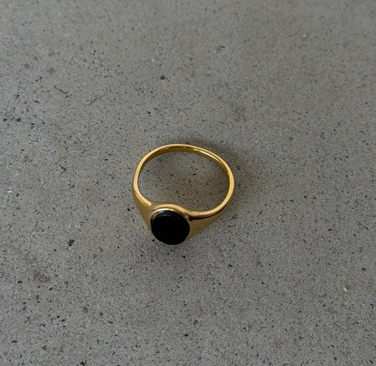 Anel Black Dourado