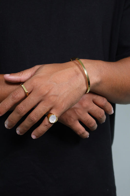 Bracelete Slim de Aço Inoxidável Dourado