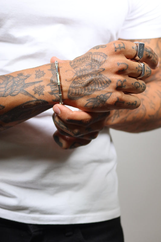 Bracelete Bamboo de Aço Inoxidável