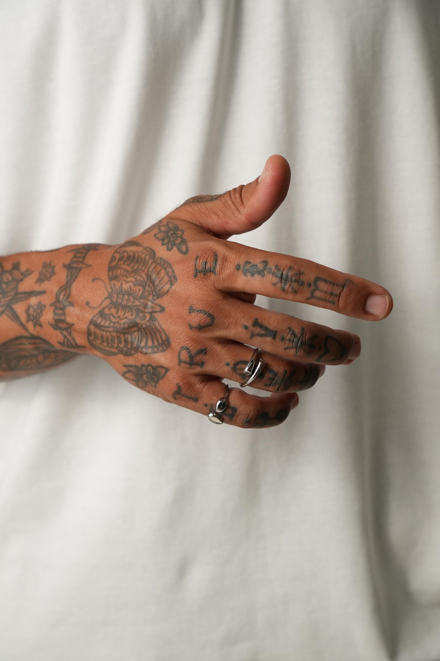 Anel Crossed de Aço Inoxidável