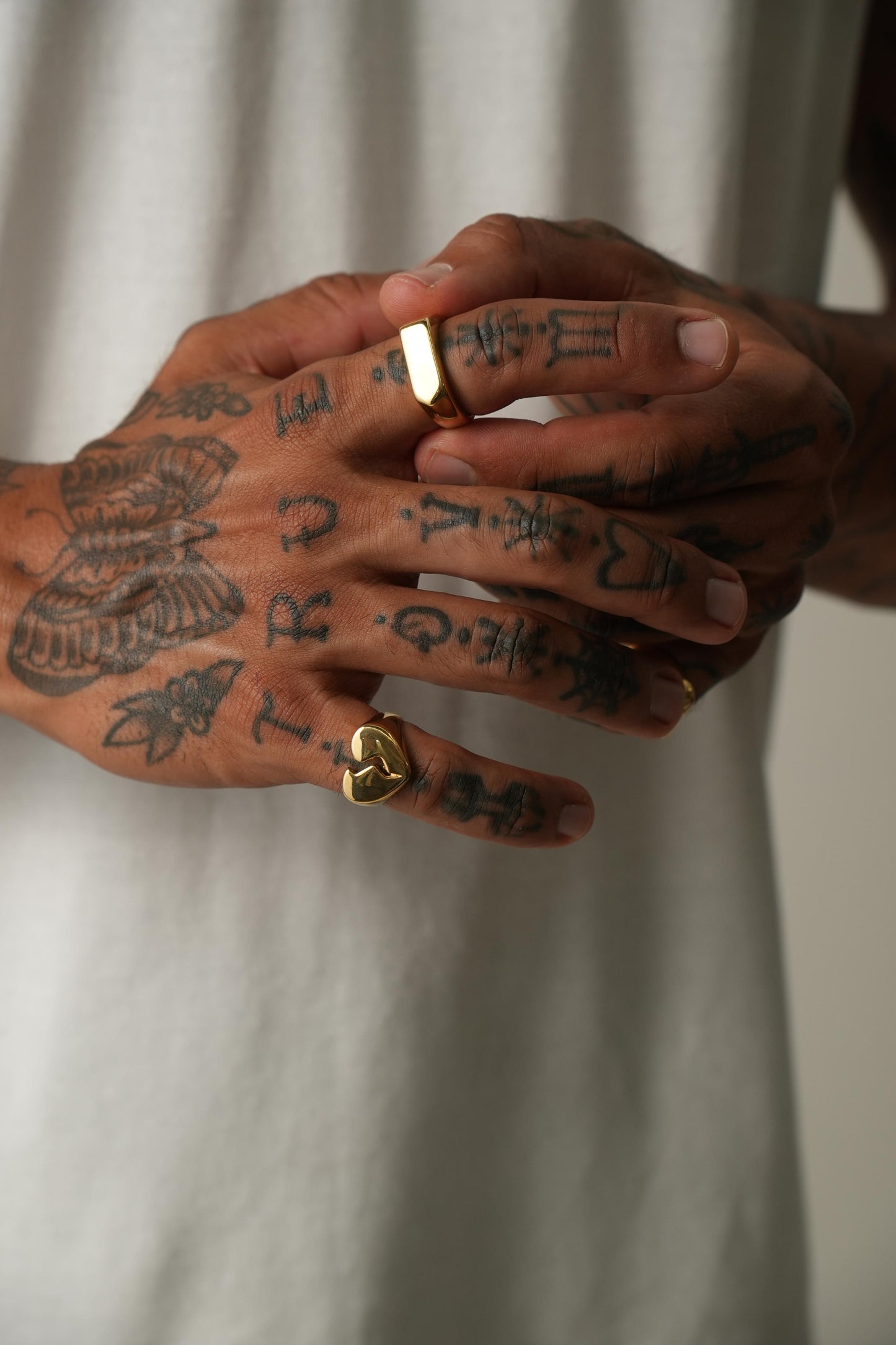 Anel de Coração Partido Dourado