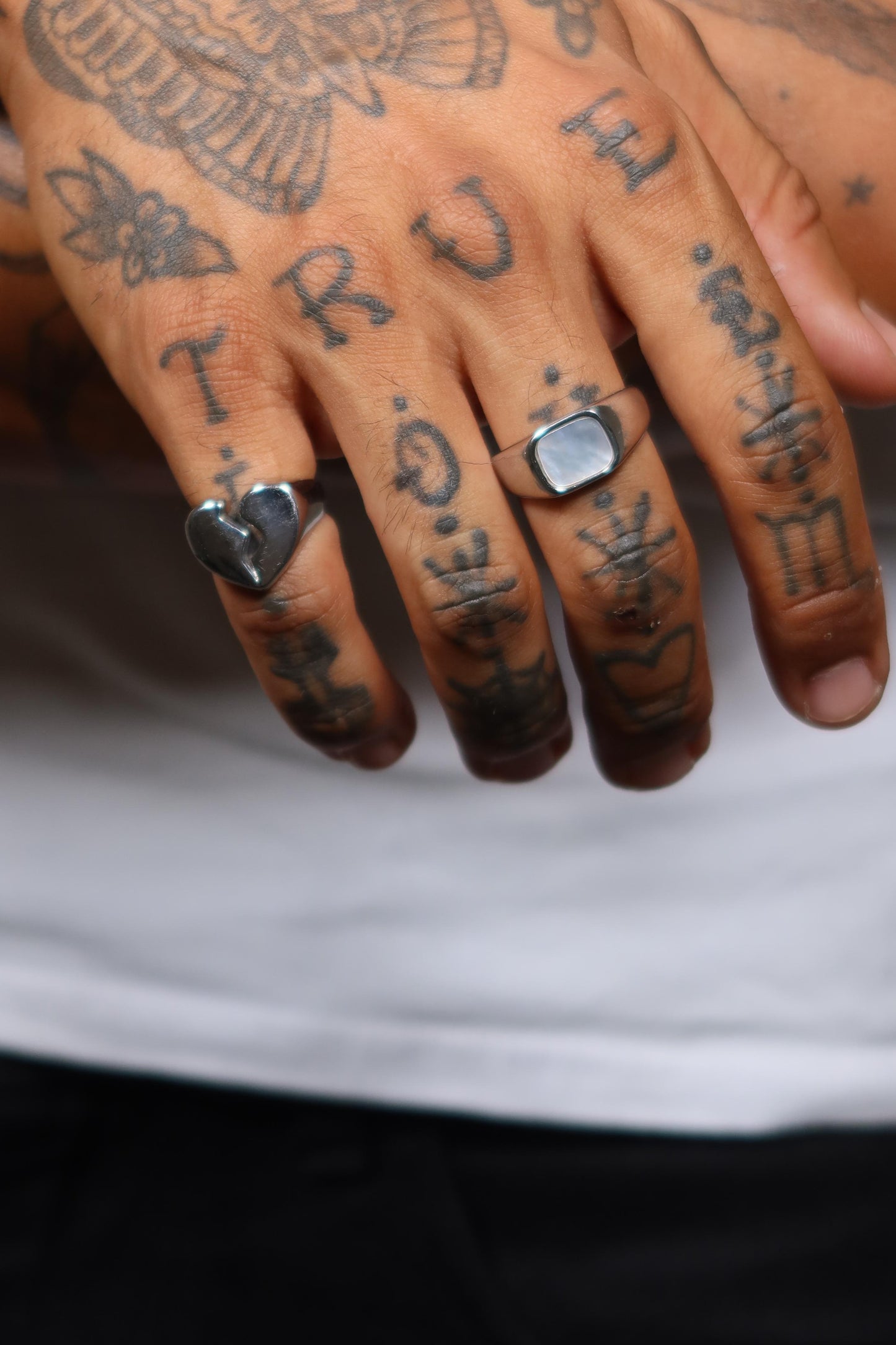 Anel de coração partido de Aço Inoxidável