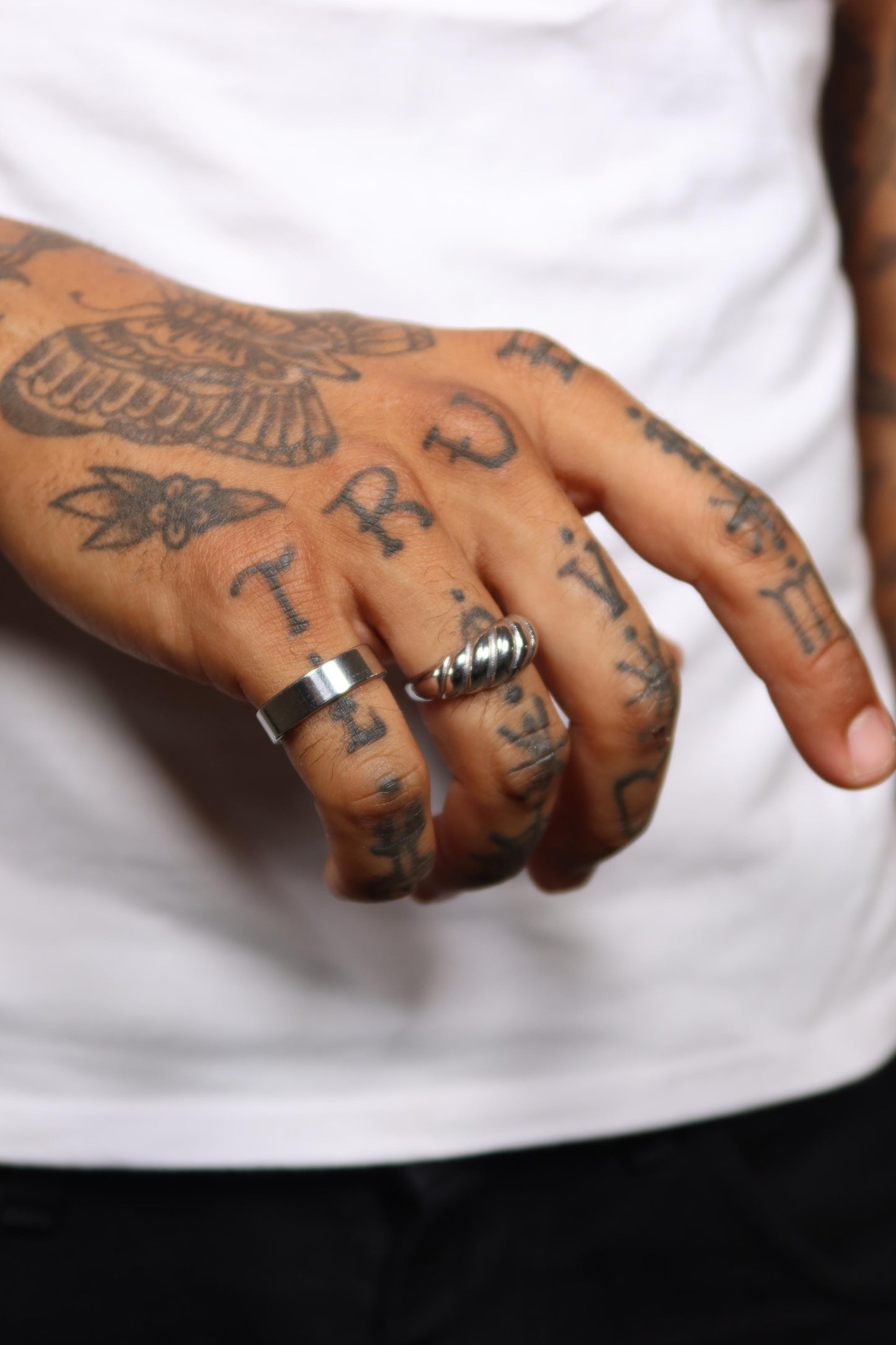 Anel Noir de Aço Inoxidável