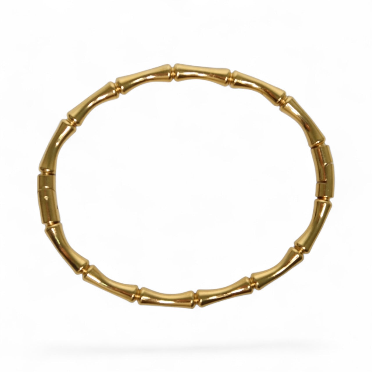 Bracelete Bamboo De Aço Inoxidável Dourado