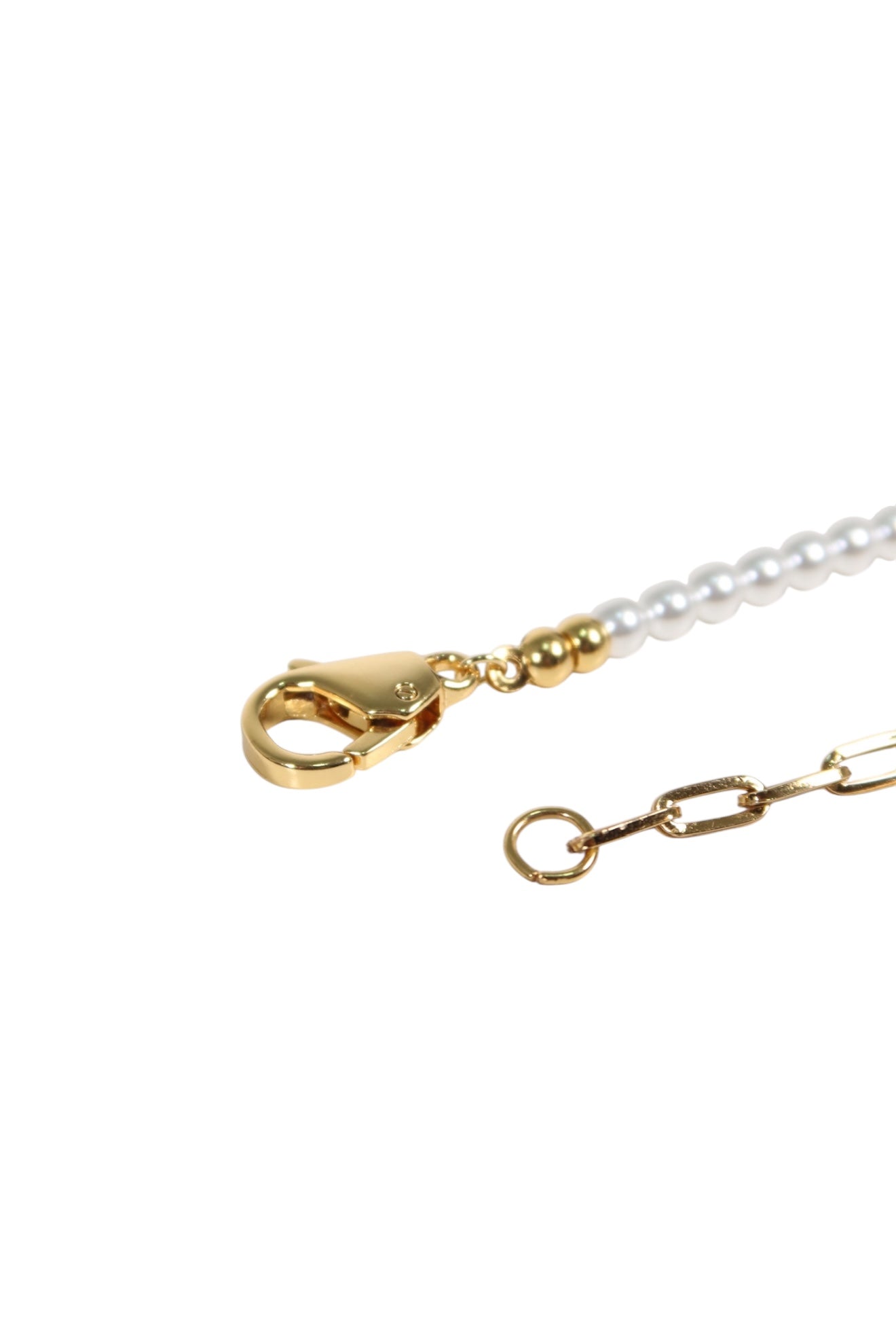 Colar Pearl de Aço e Pérolas Dourado