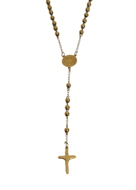 Colar Terço Dourado