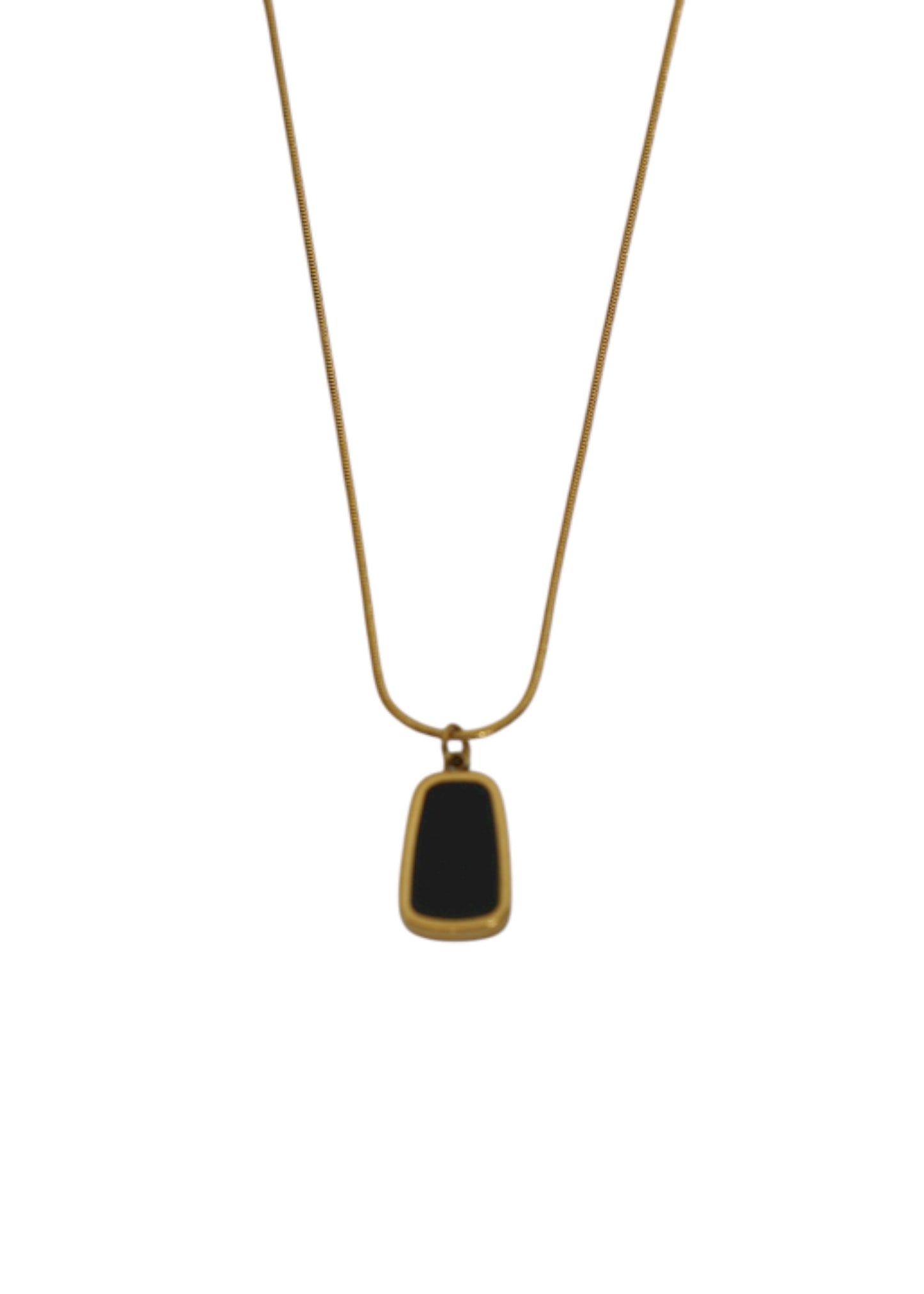 Colar Pedra Preta Dourado
